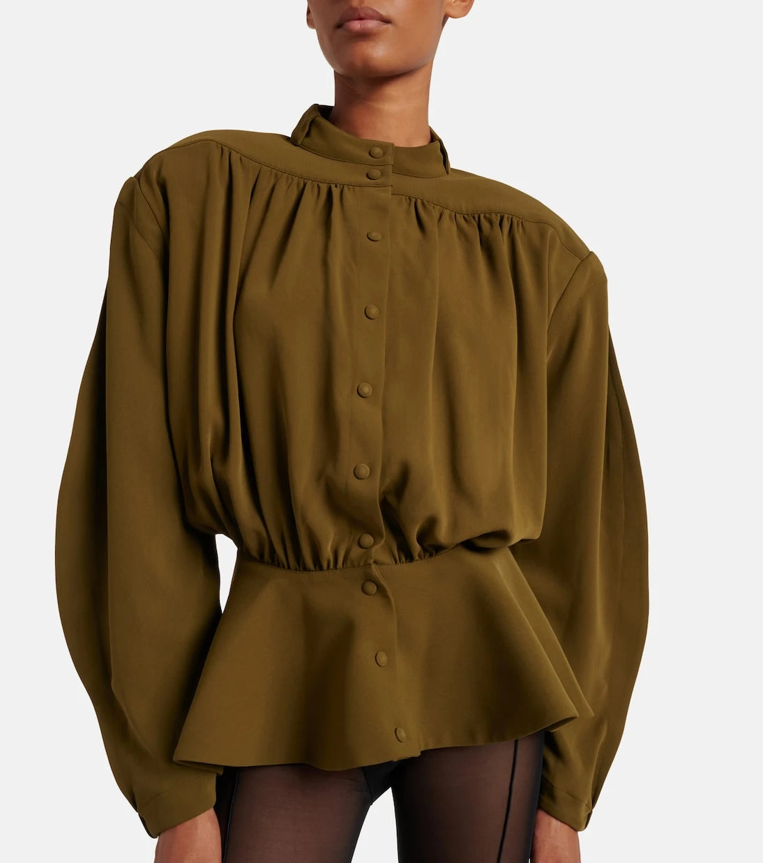 Mugler - بلوزة Hiver Russe من الكريب التويل - إصدار جديد