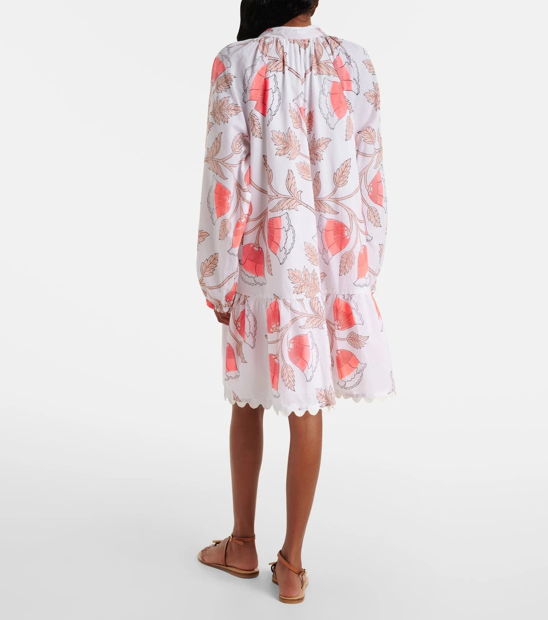 Juliet Dunn - Printed scalloped cotton minidress