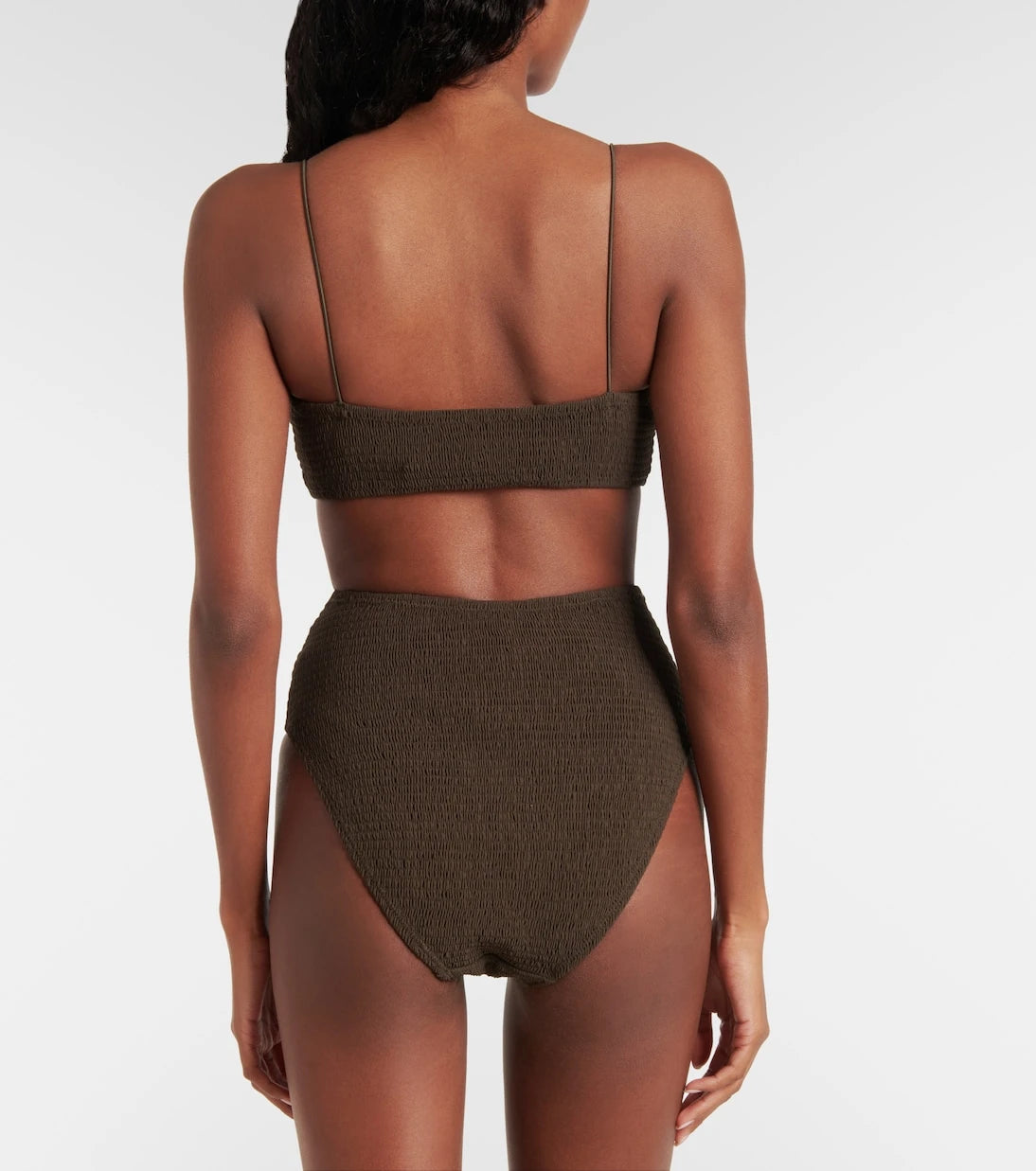 Toteme - Shirred jersey bikini top
