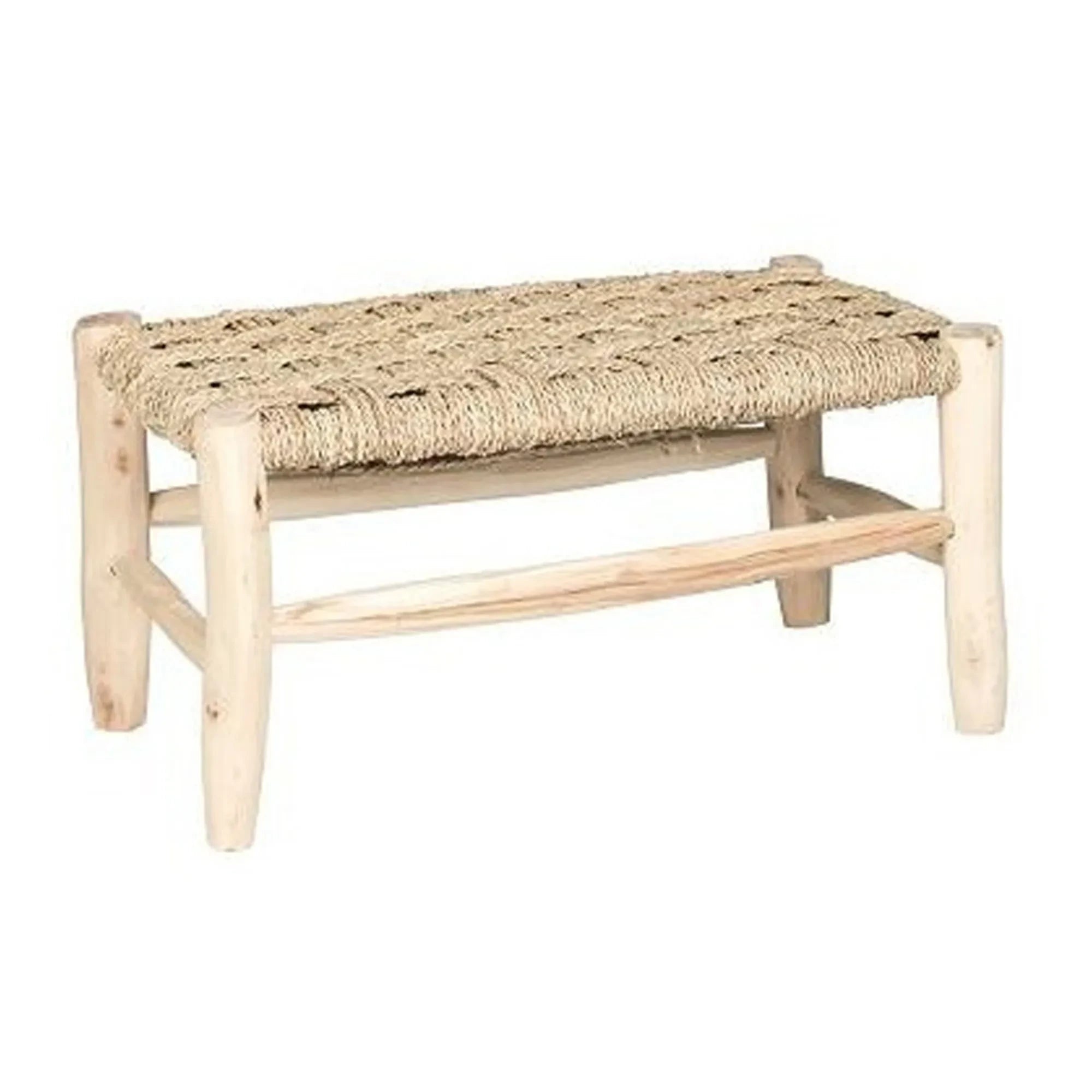 Cosydar - Palm Leaf Wooden Bench - 60 cm x 30 cm