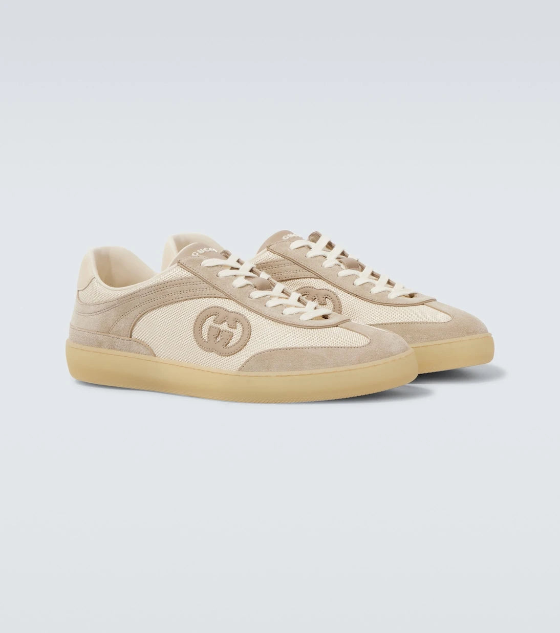 Gucci - Interlocking G suede-trimmed sneakers