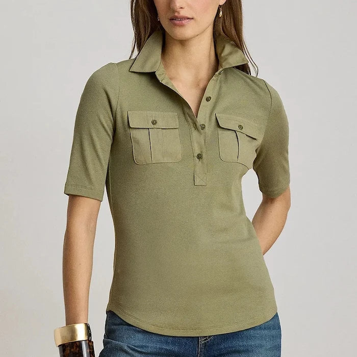 Lauren Ralph Lauren kadın pamuklu polo tişört