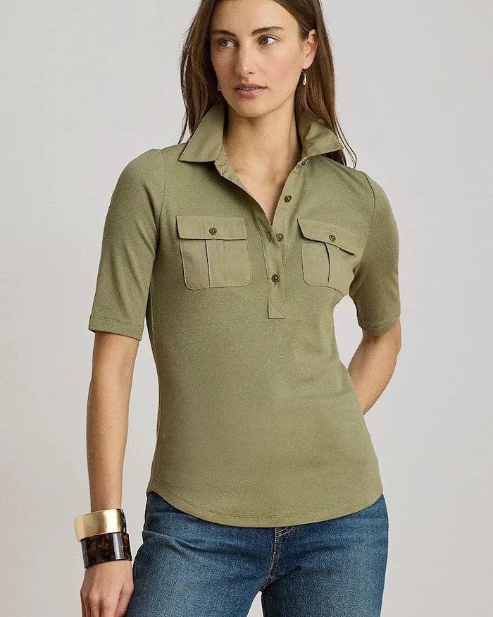 Lauren Ralph Lauren kadın pamuklu polo tişört
