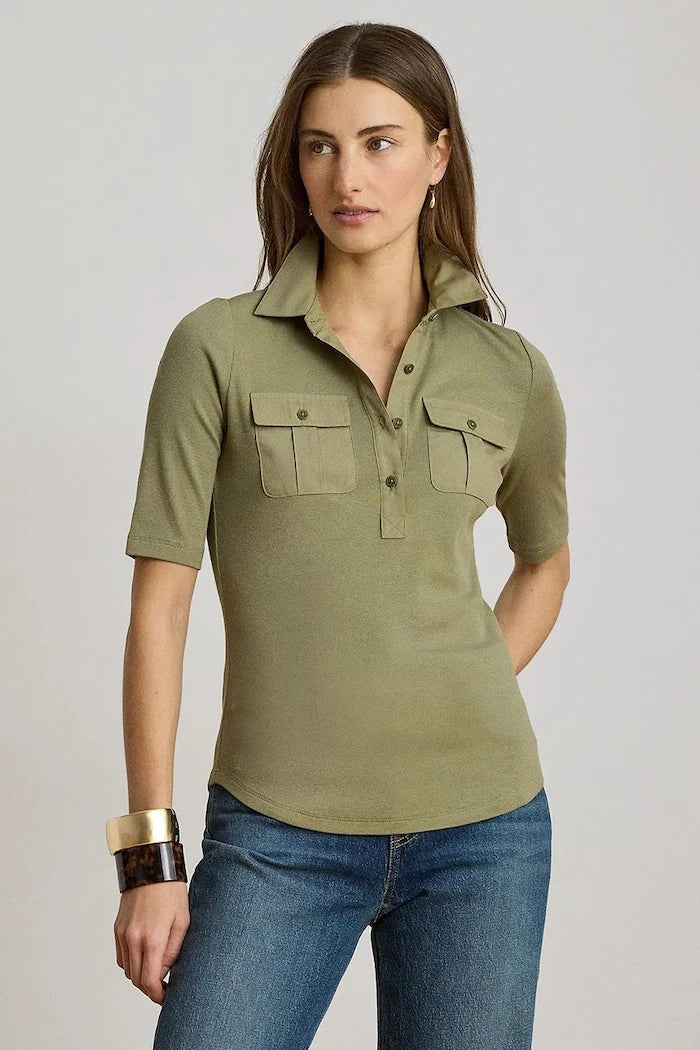 Lauren Ralph Lauren kadın pamuklu polo tişört