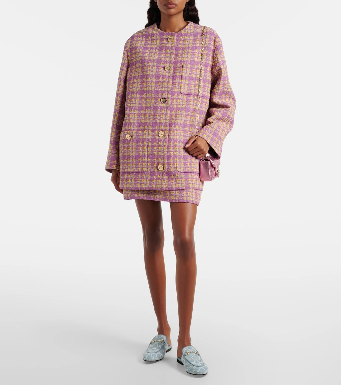 Gucci - Checked cotton-blend tweed jacket