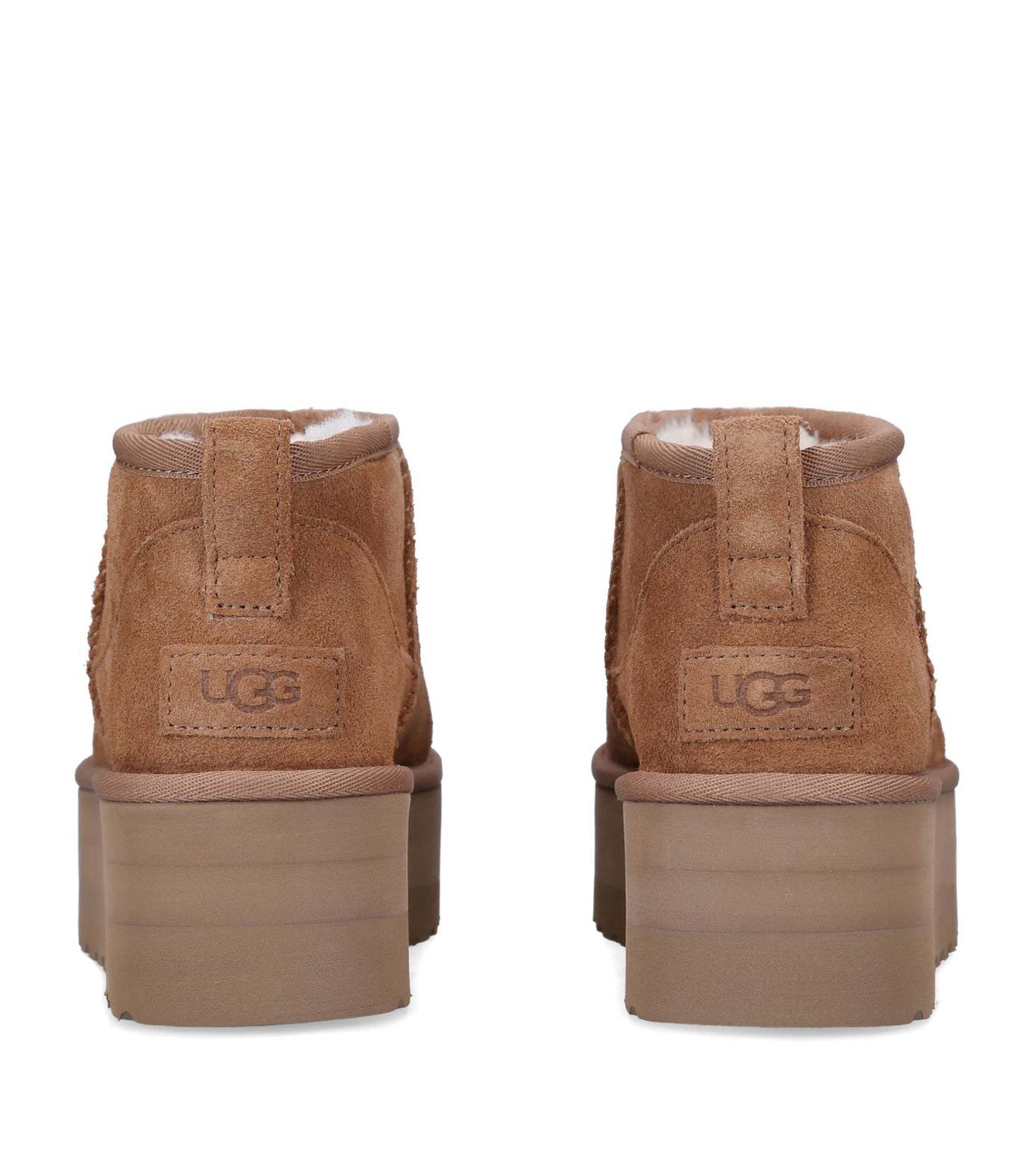 UGG Brown Suede Classic Ultra Mini Platform Boots