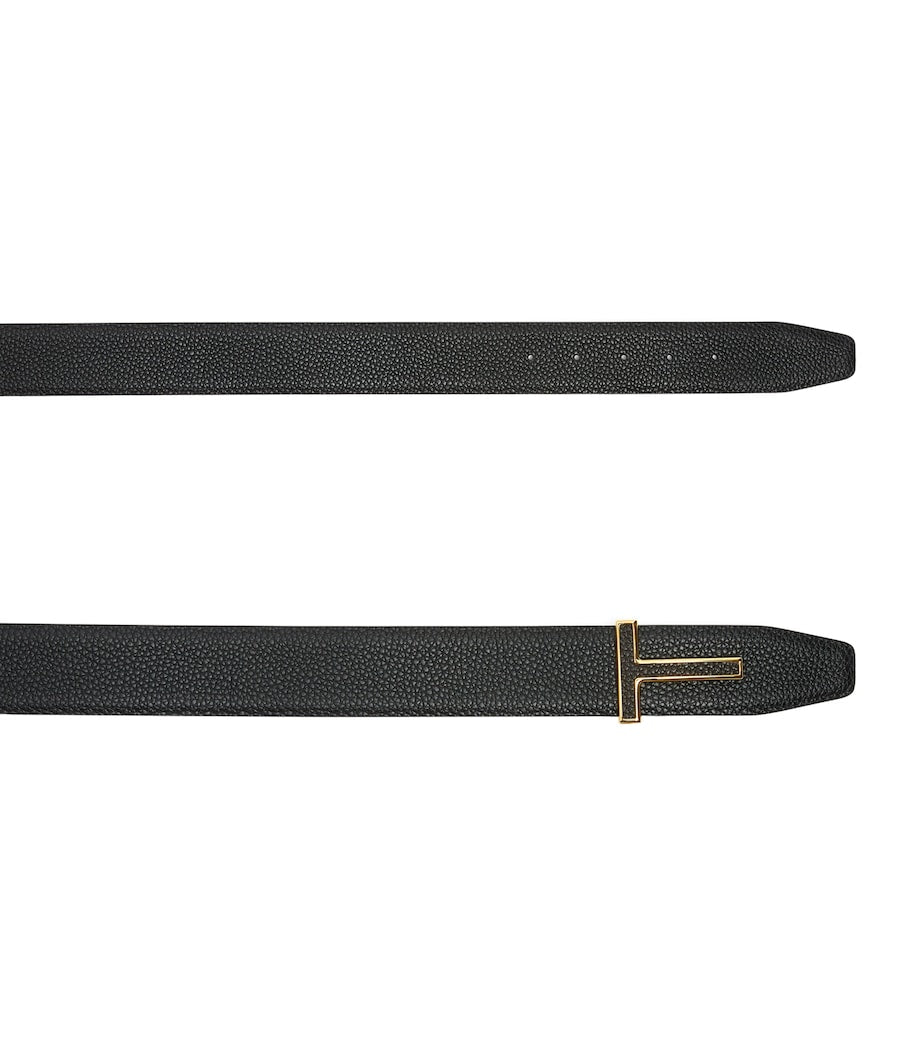 TOM FORD Leather Reversible T Icon Belt