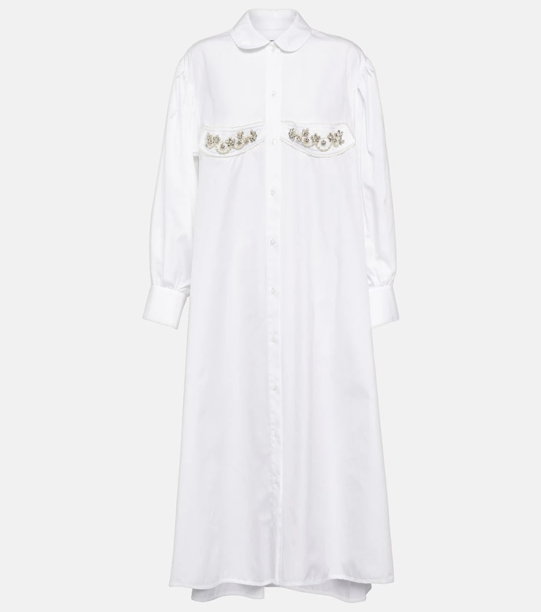 Simone Rocha - Crystal-embellished cotton midi dress