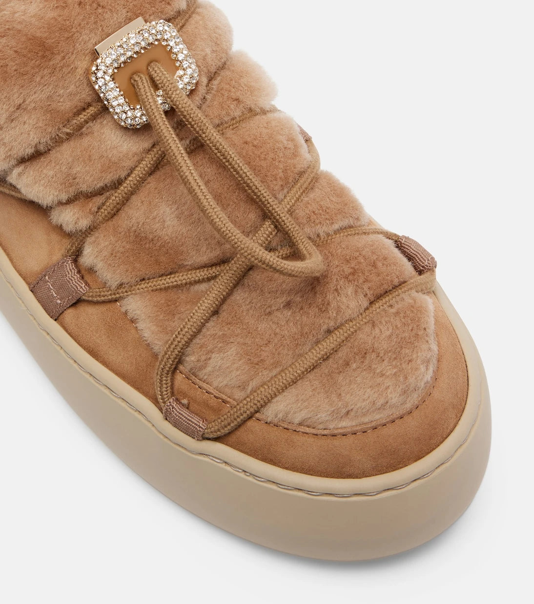 Roger Vivier - Viv' Up حذاء سنيكرز مزين بفرو الشيرلنغ والجلد السويدي