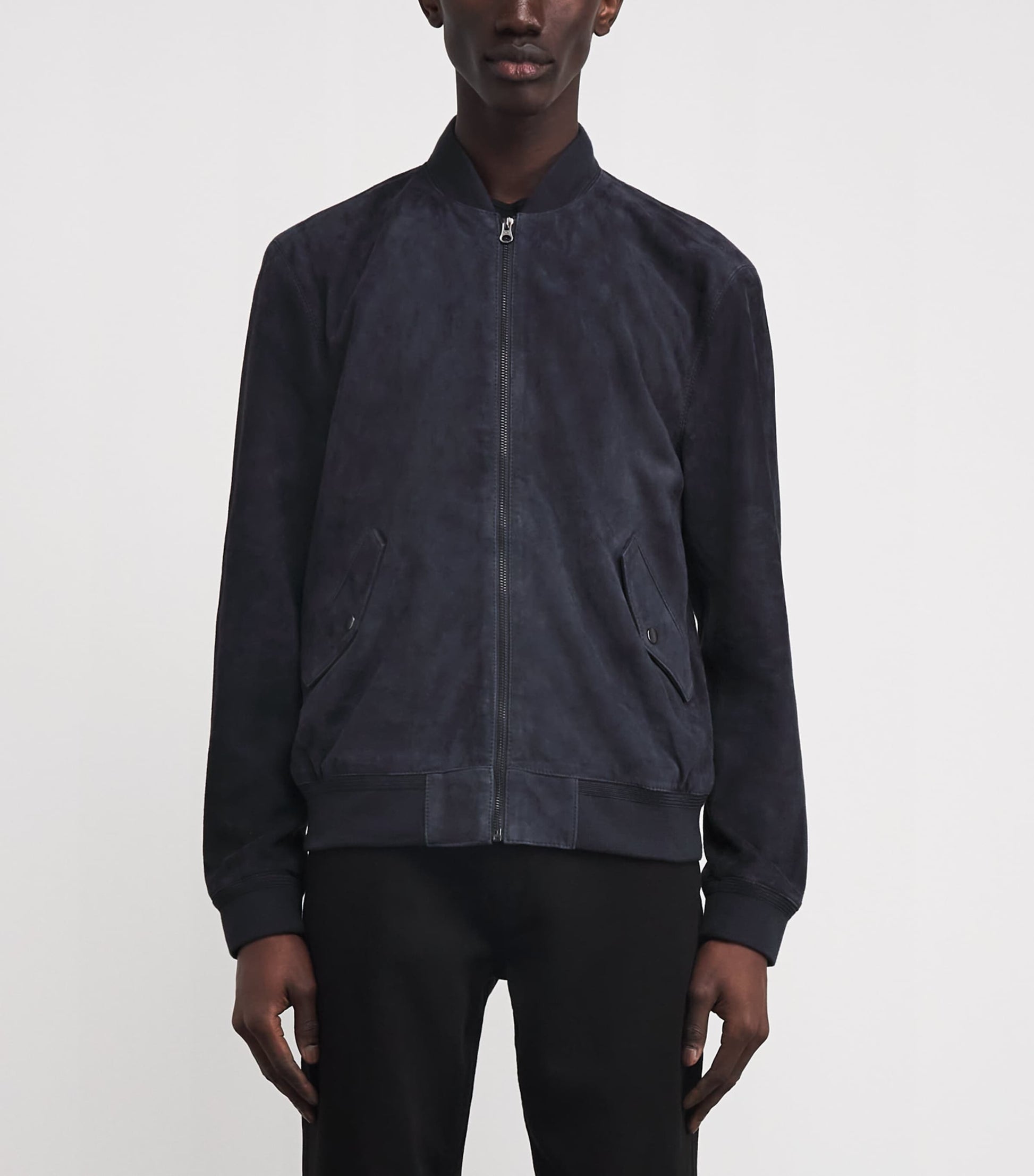 PAIGE Grey Suede Chen Bomber Jacket