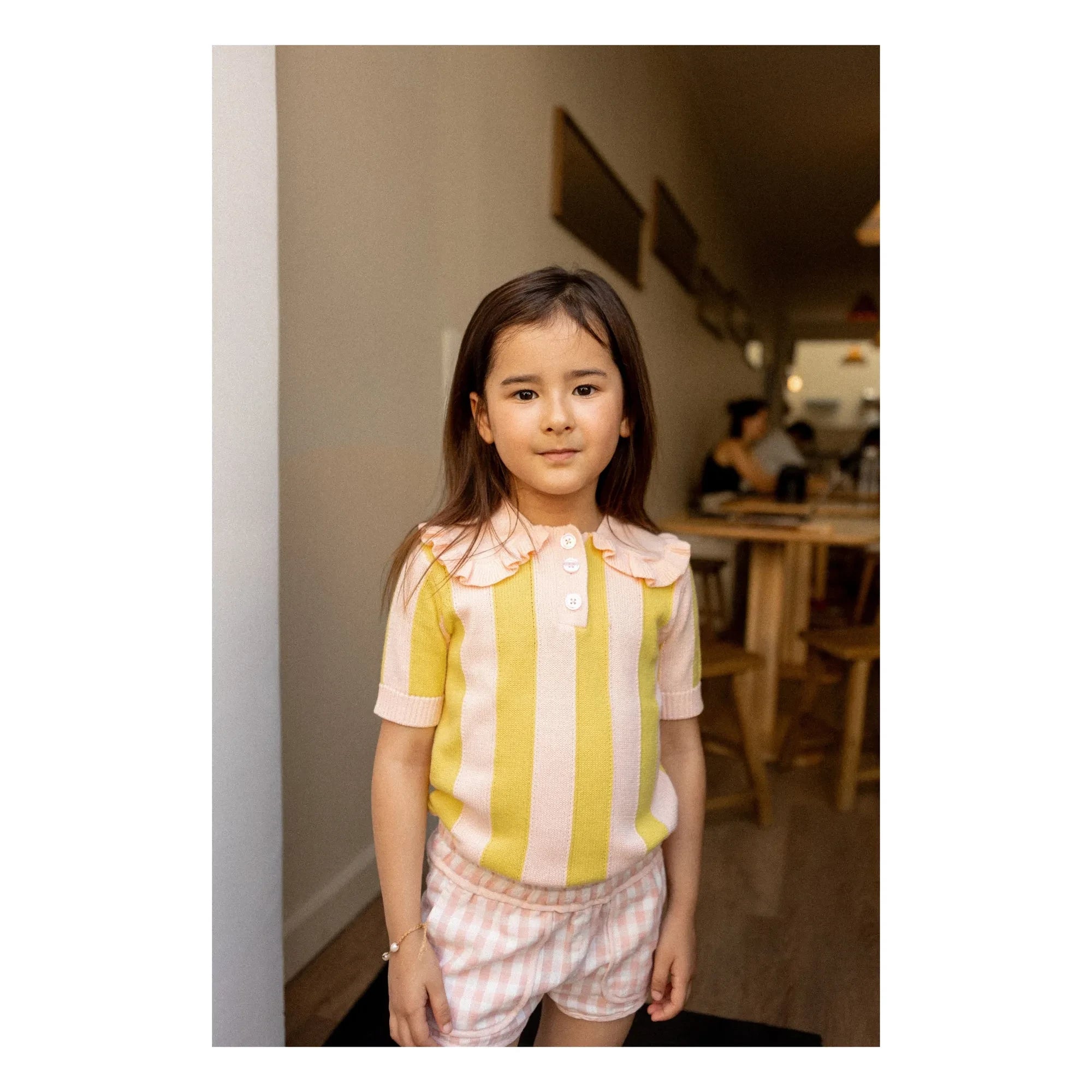 Louis Louise - Paule Striped Mesh T-shirt | Yellow