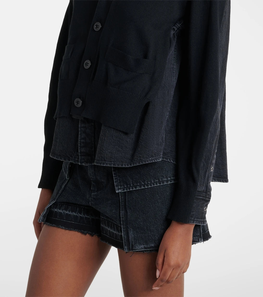 Sacai - Paneled cotton-blend cardigan