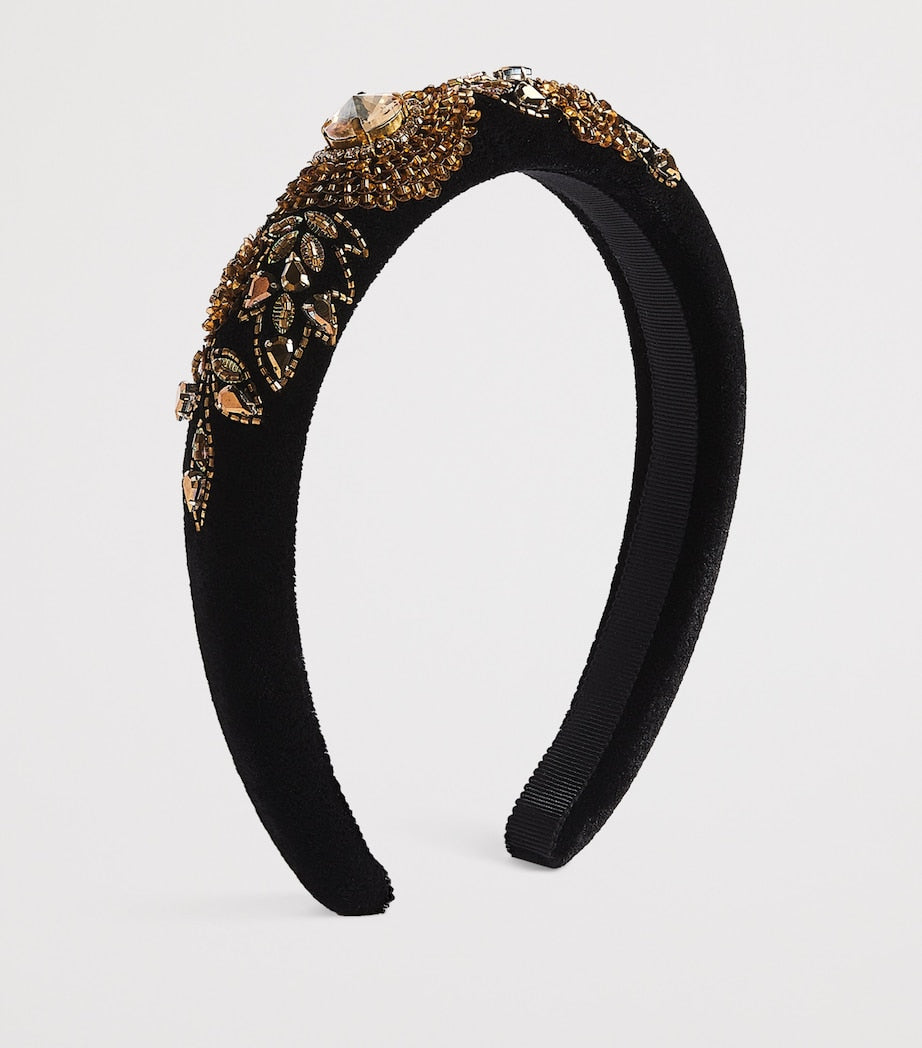 Jennifer Behr Gold Embellished Stenaya Headband