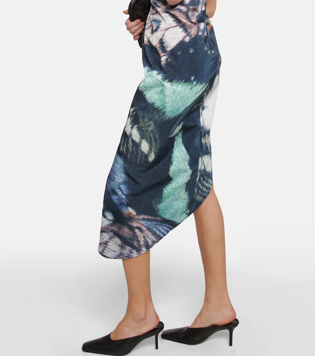 Jacques Wei - Asymmetric printed midi dress