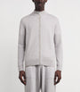 Eleventy Grey Cashmere Zip-Up Sweater