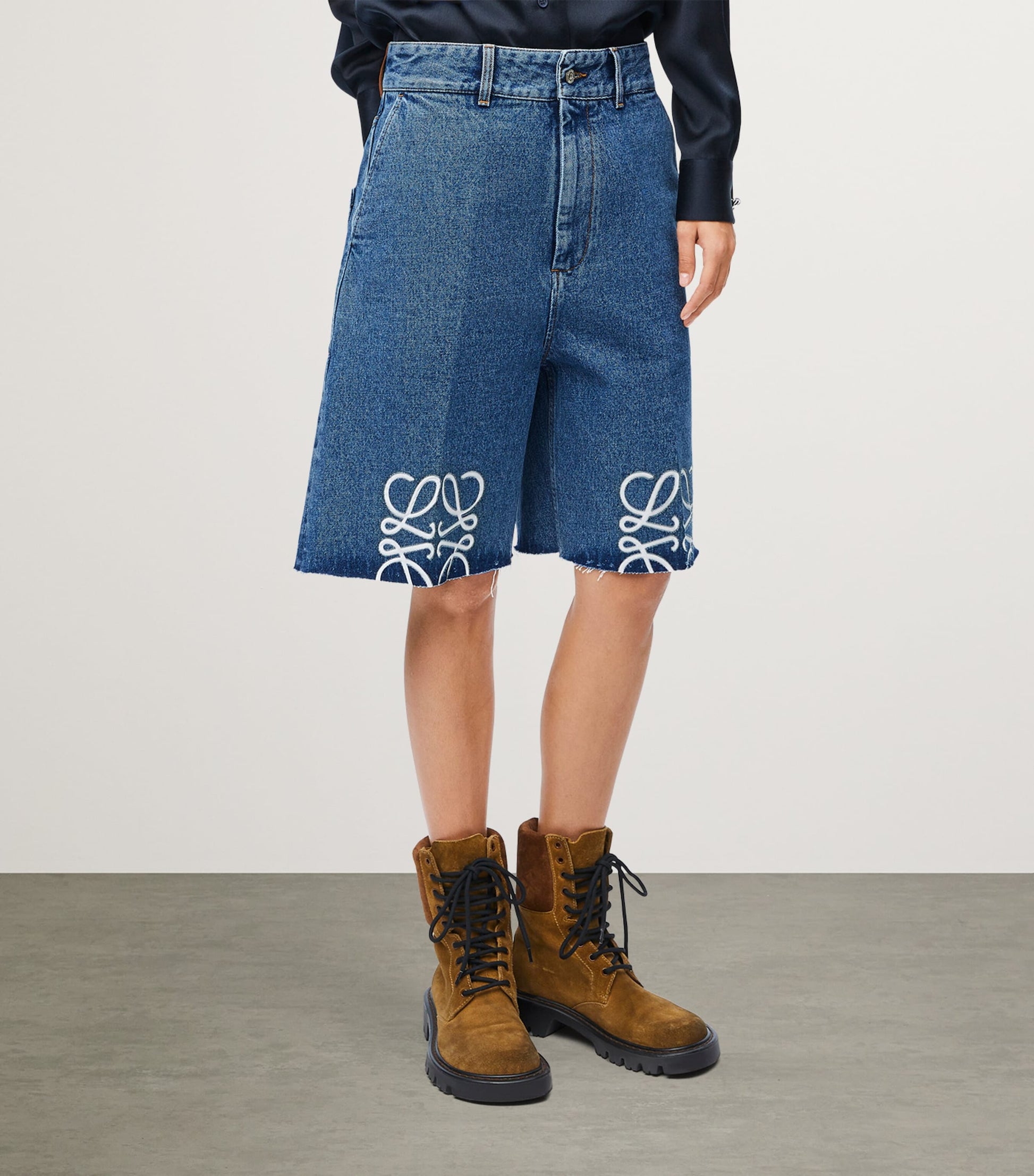 Blue Denim Anagram Shorts
