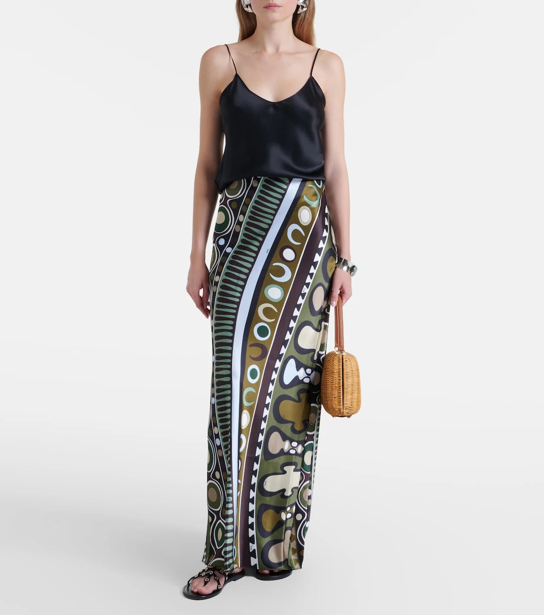 Pucci - Soleil silk satin maxi skirt