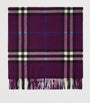 Purple Cashmere Wide Check Scarf