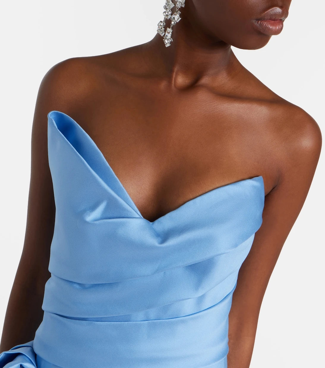 Monique Lhuillier - Draped asymmetric bustier gown