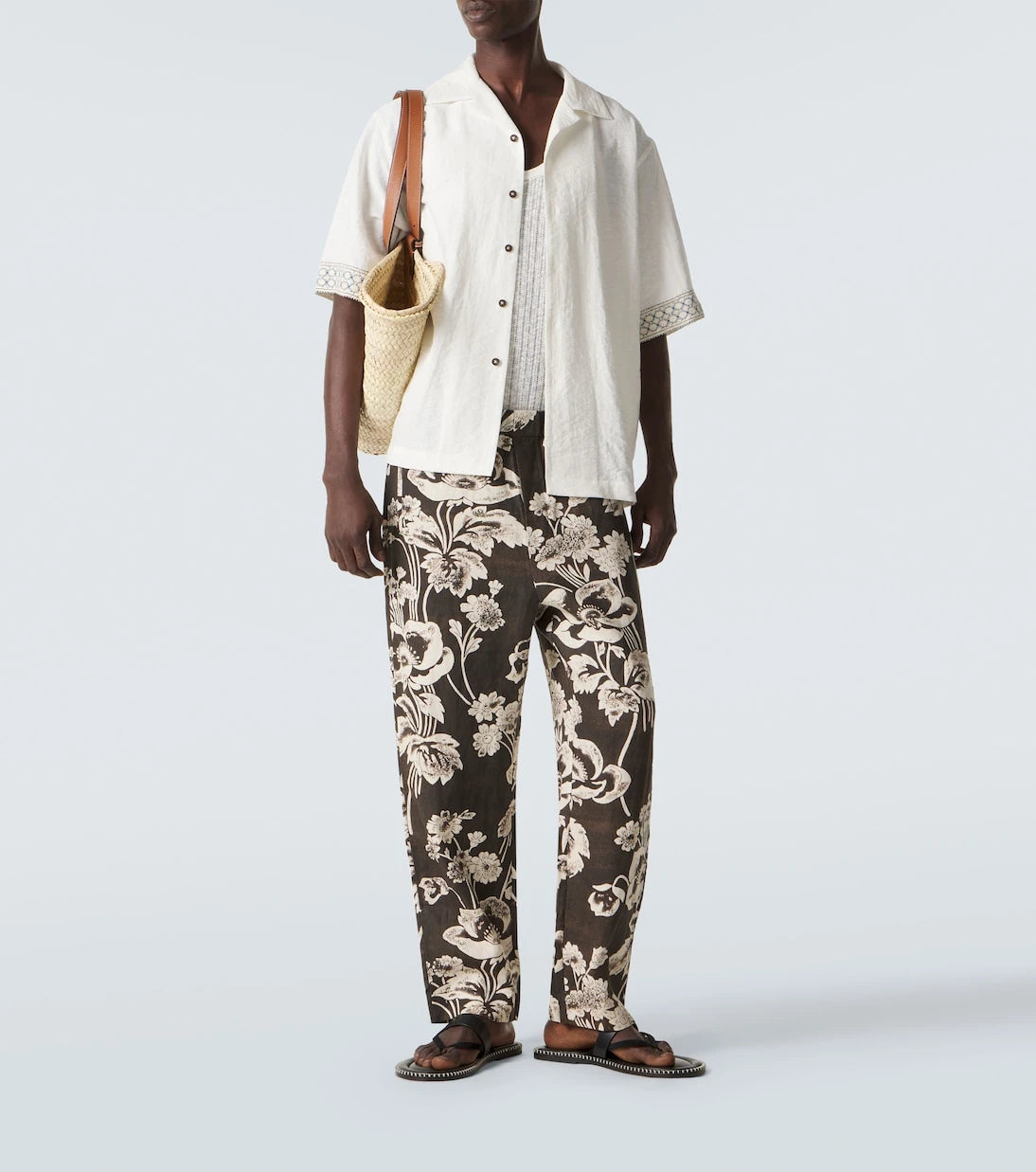 Commas - Floral linen straight pants