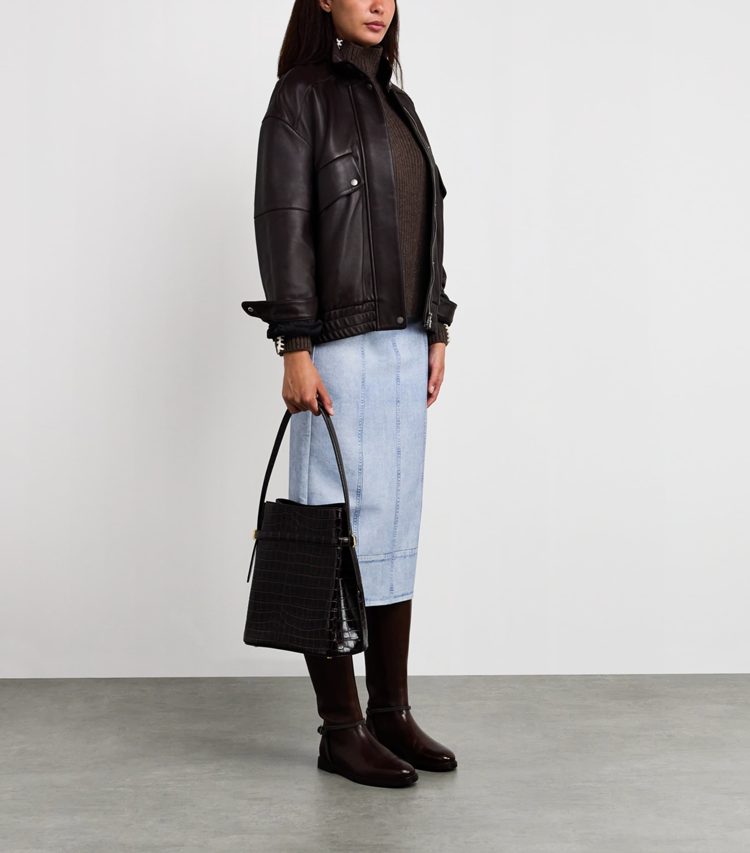 Wool Ingrid Rollneck Sweater Brown