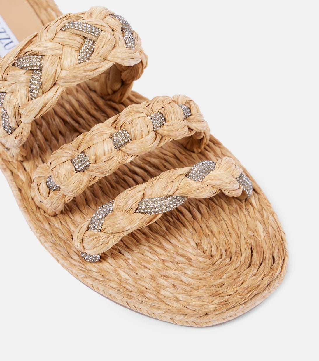 Aquazzura - Costiera embellished raffia sandals