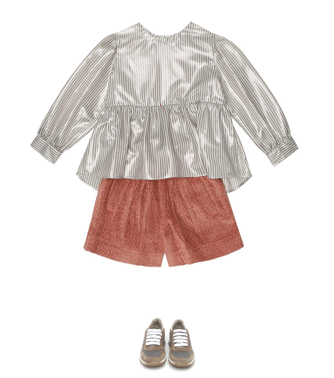 Brunello Cucinelli Kids - بلوزة حريرية مخططة