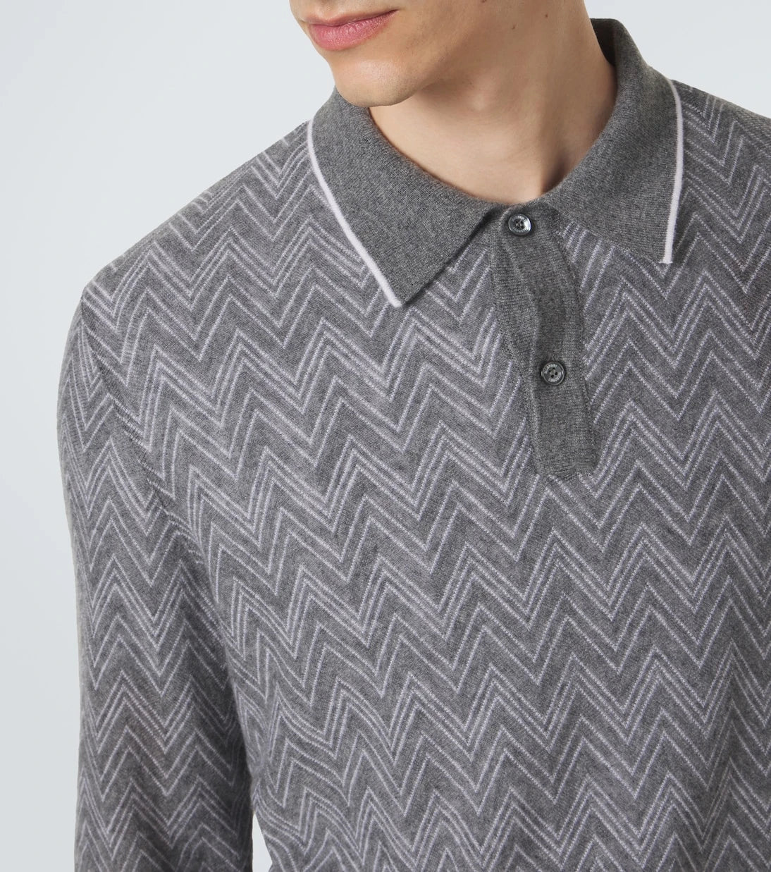 Missoni - Zigzag cashmere polo sweater