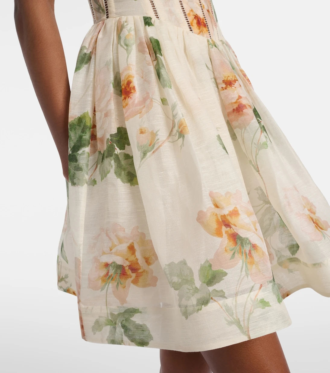 Zimmermann - Carousel floral silk and linen bustier dress