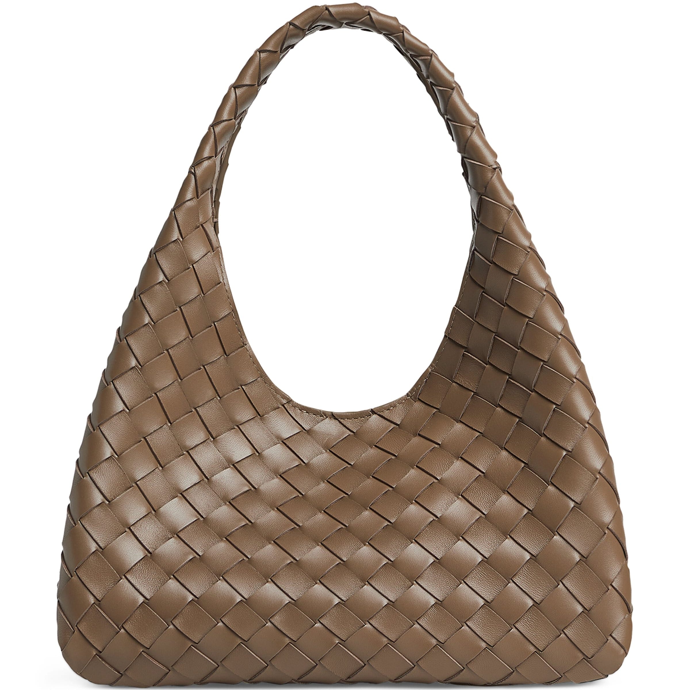 Small Leather Intrecciato Campana Shoulder Bag