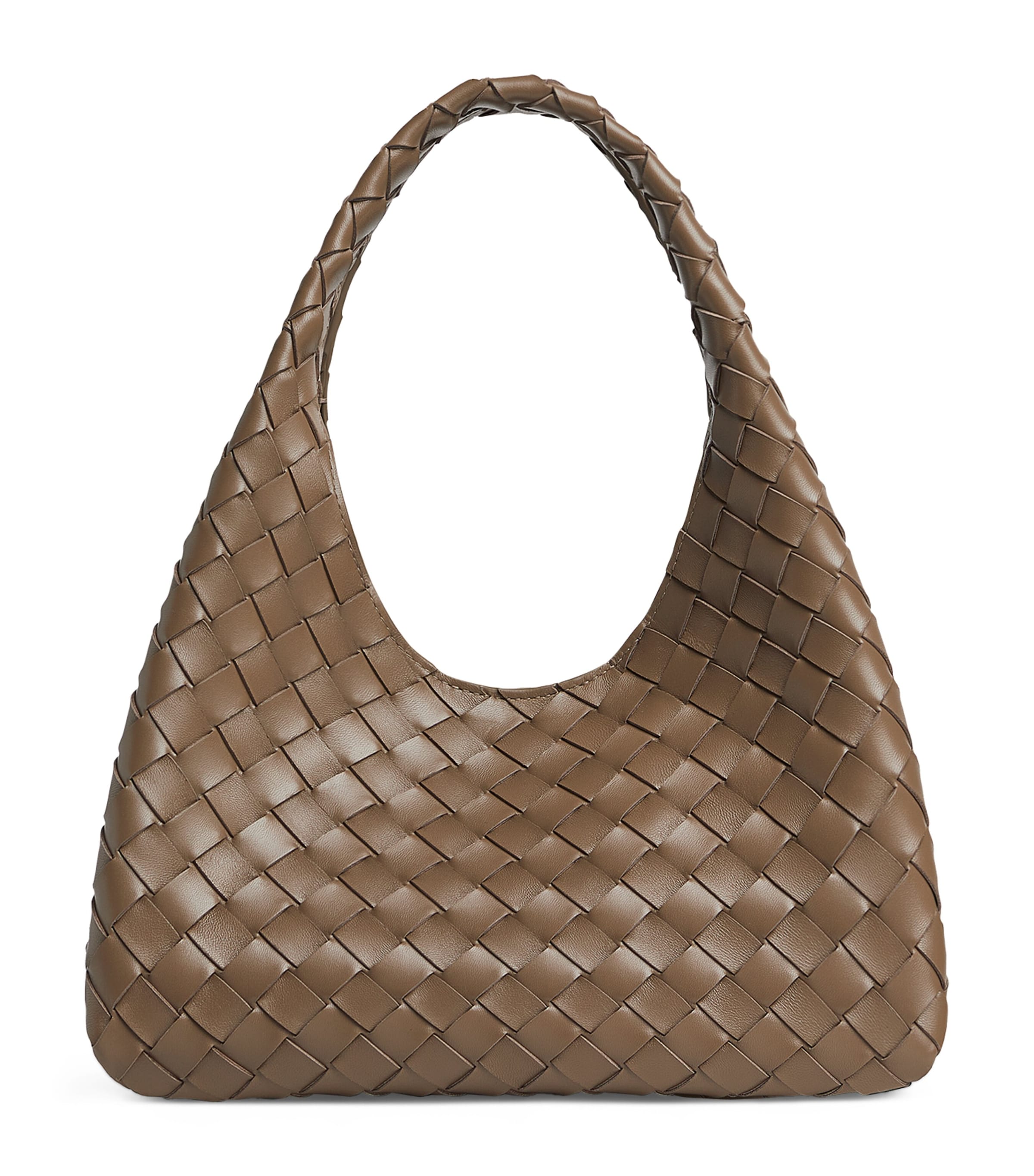 Small Leather Intrecciato Campana Shoulder Bag