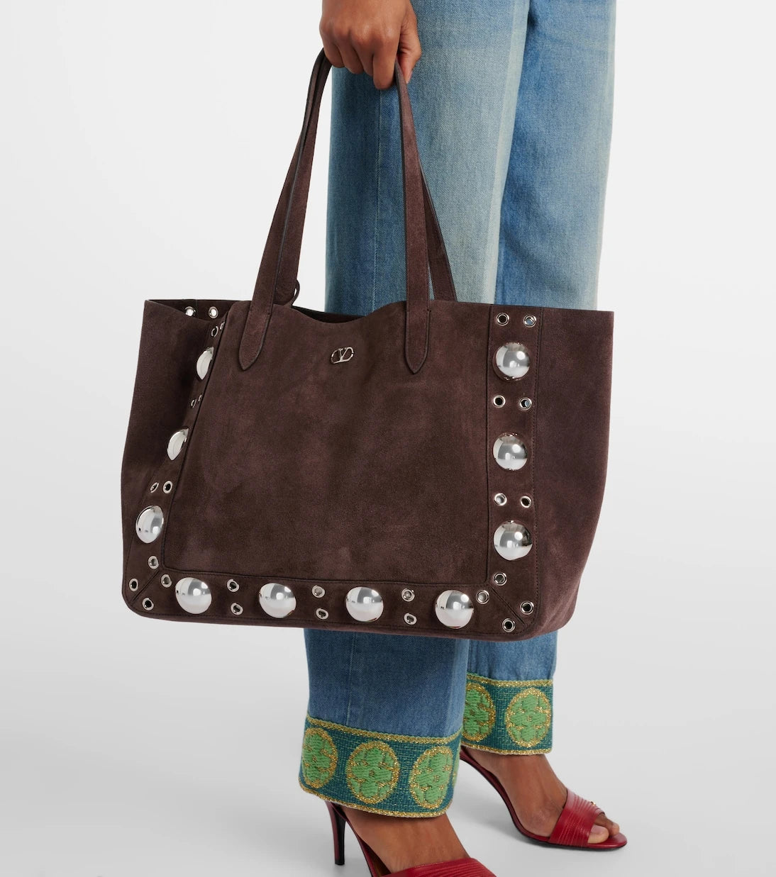 Valentino Garavani - Nellcôte Medium studded suede shopper