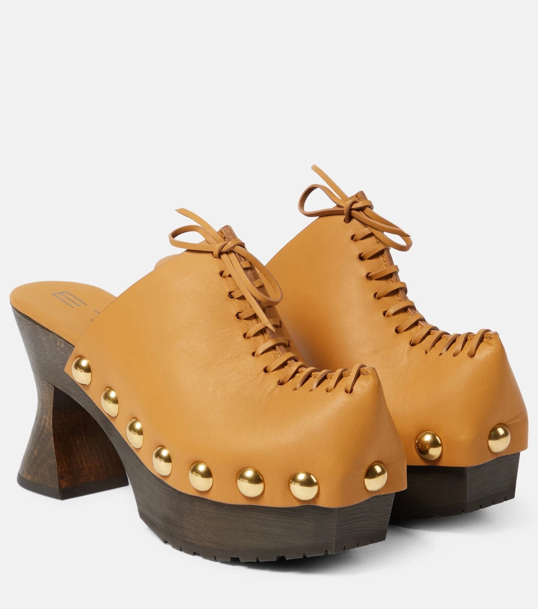 Etro - 50 leather platform clogs