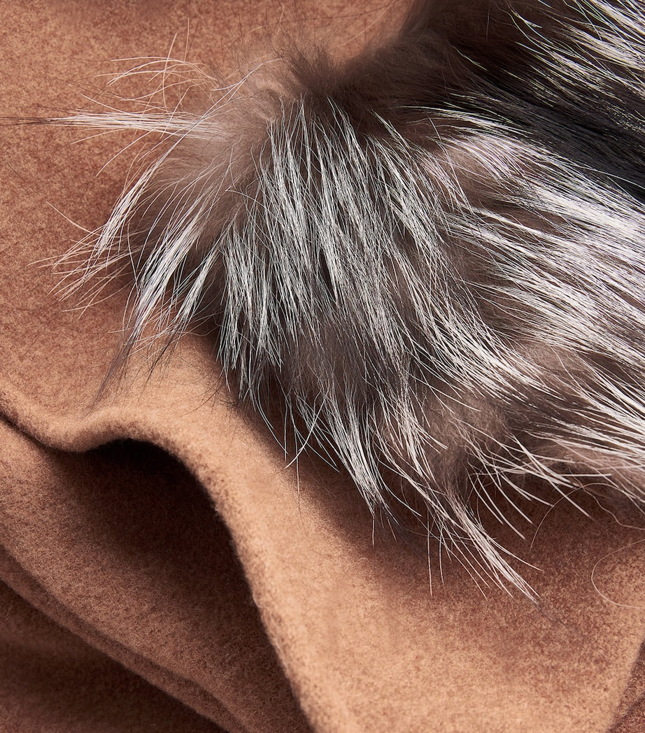 Brown Wool Hooded Cape