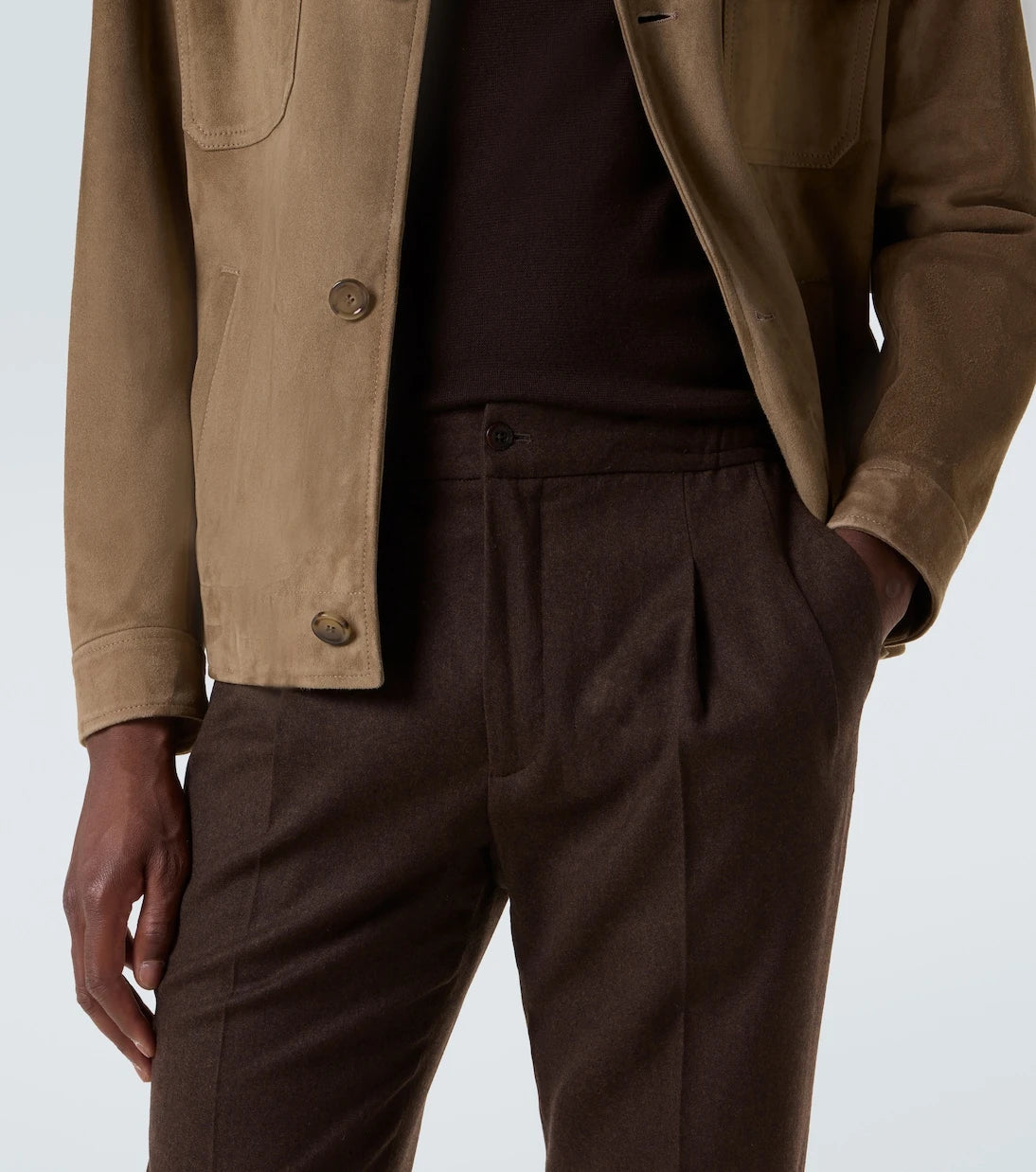 Rubinacci - Virgin wool flannel tapered pants
