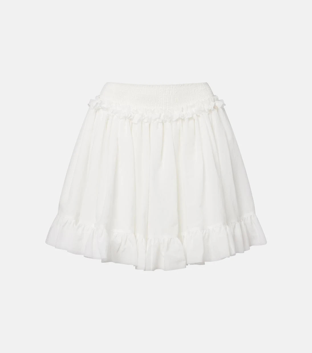 Balmain - Ruffled poplin miniskirt