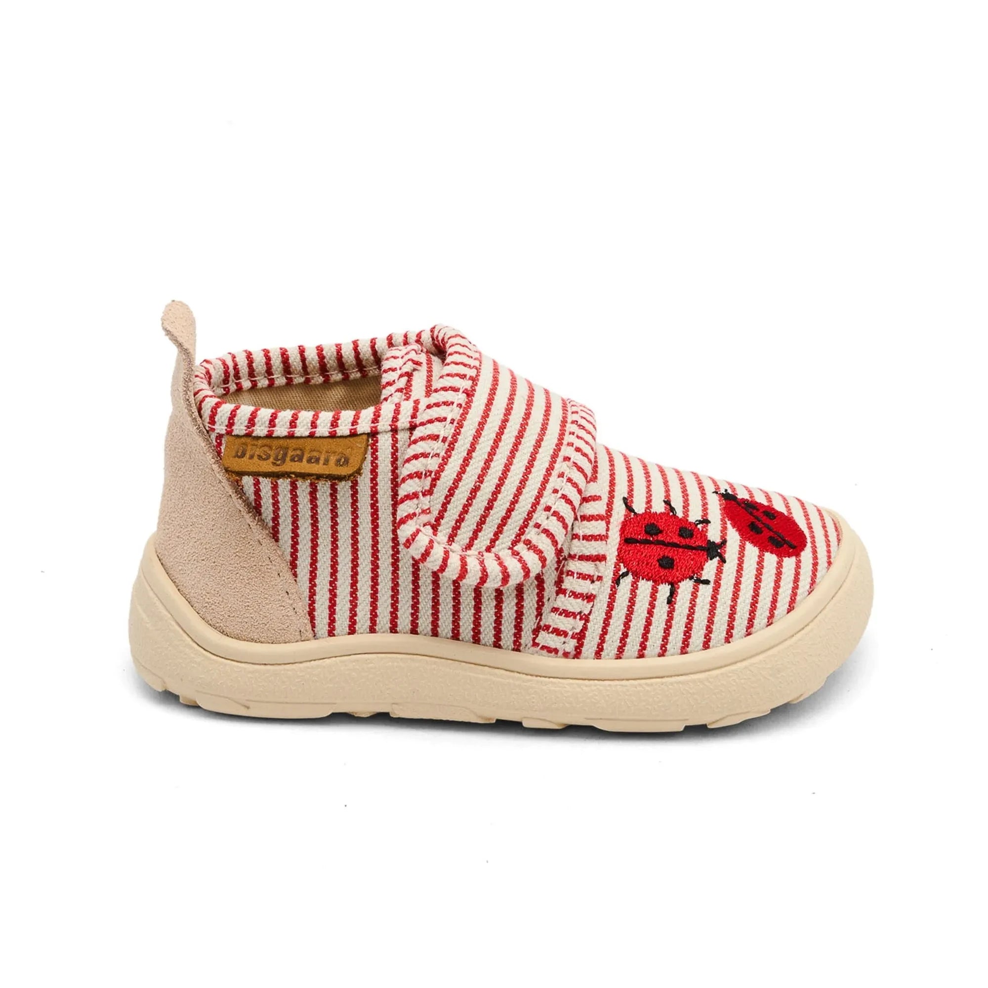 bisgaard - Ladybug Striped Scratch Slippers | Red