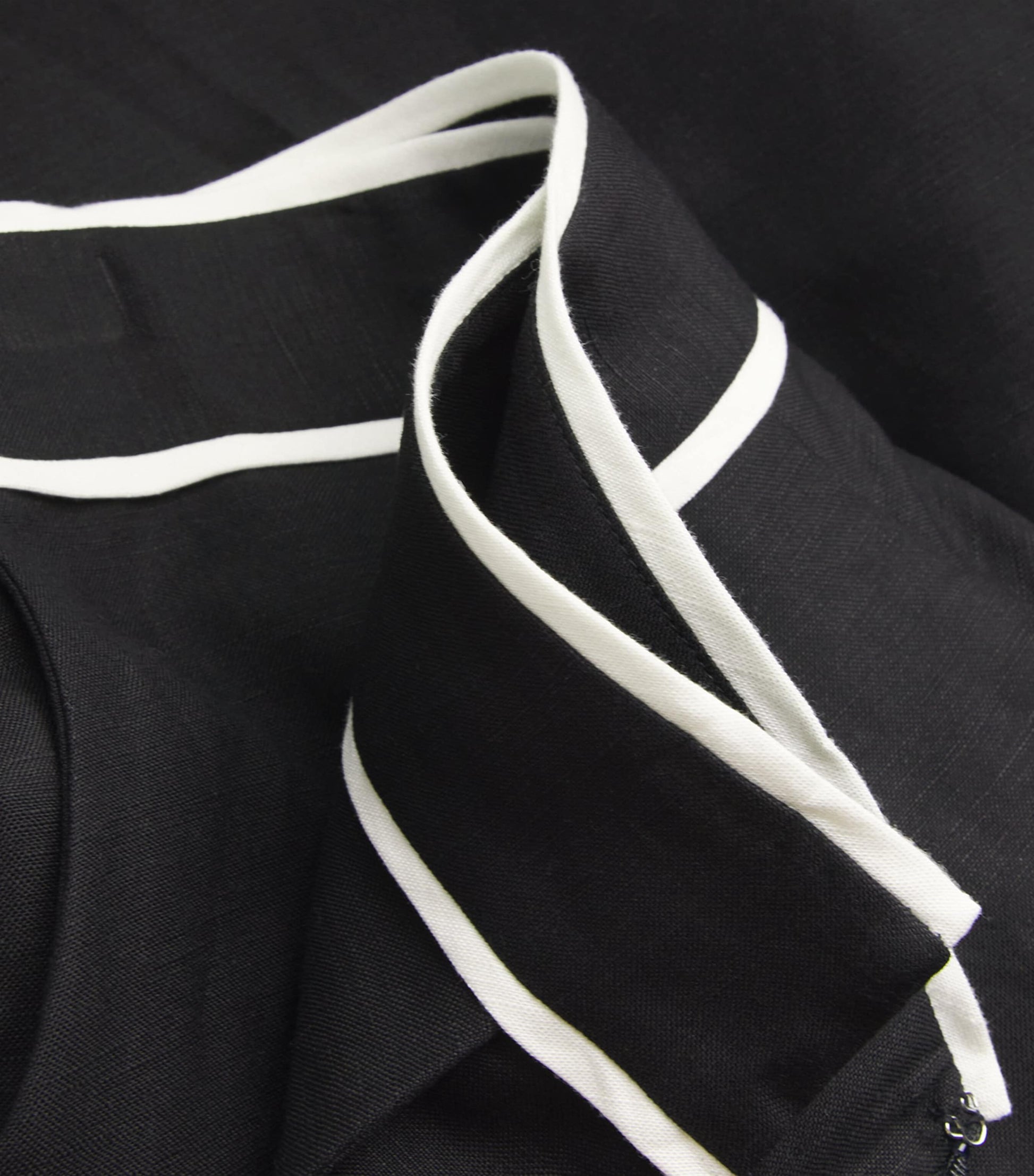 Black Linen-Blend Heidi Wide-Leg Trousers