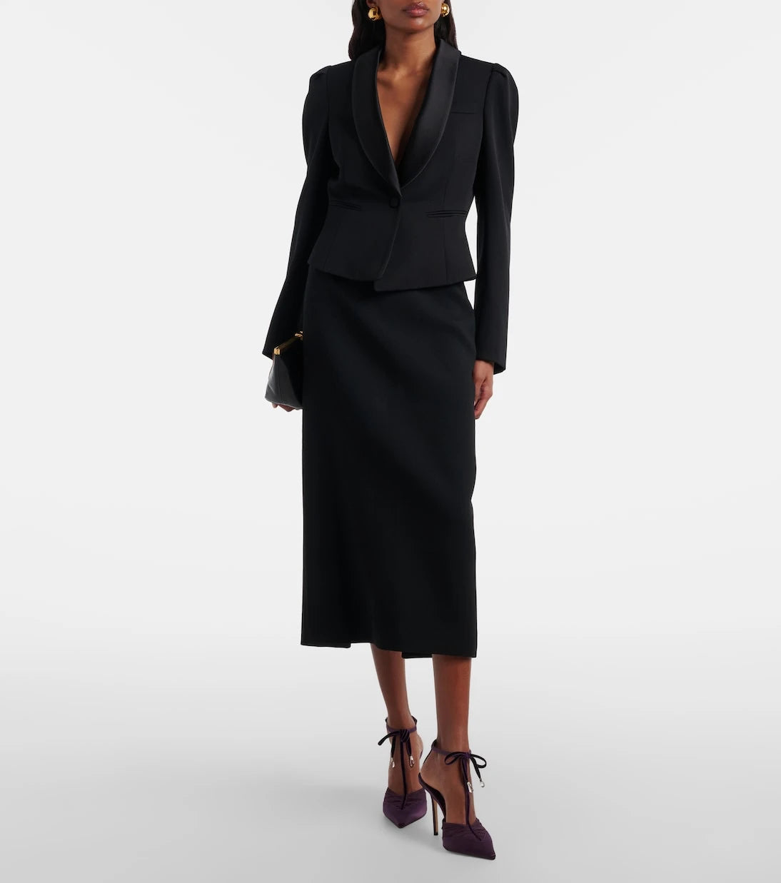 Jimmy Choo - Afia 100 velvet-trimmed satin pumps