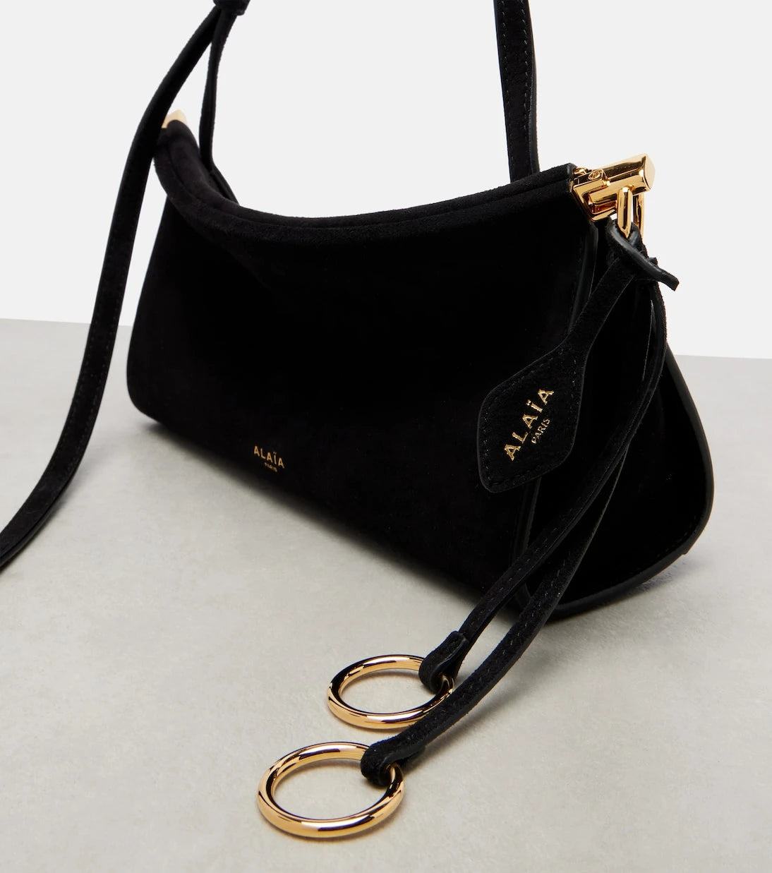 Alaïa - حقيبة كتف Le Click من الشمواه