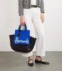 Harrods Blue Small Cotton Logo Tote Bag