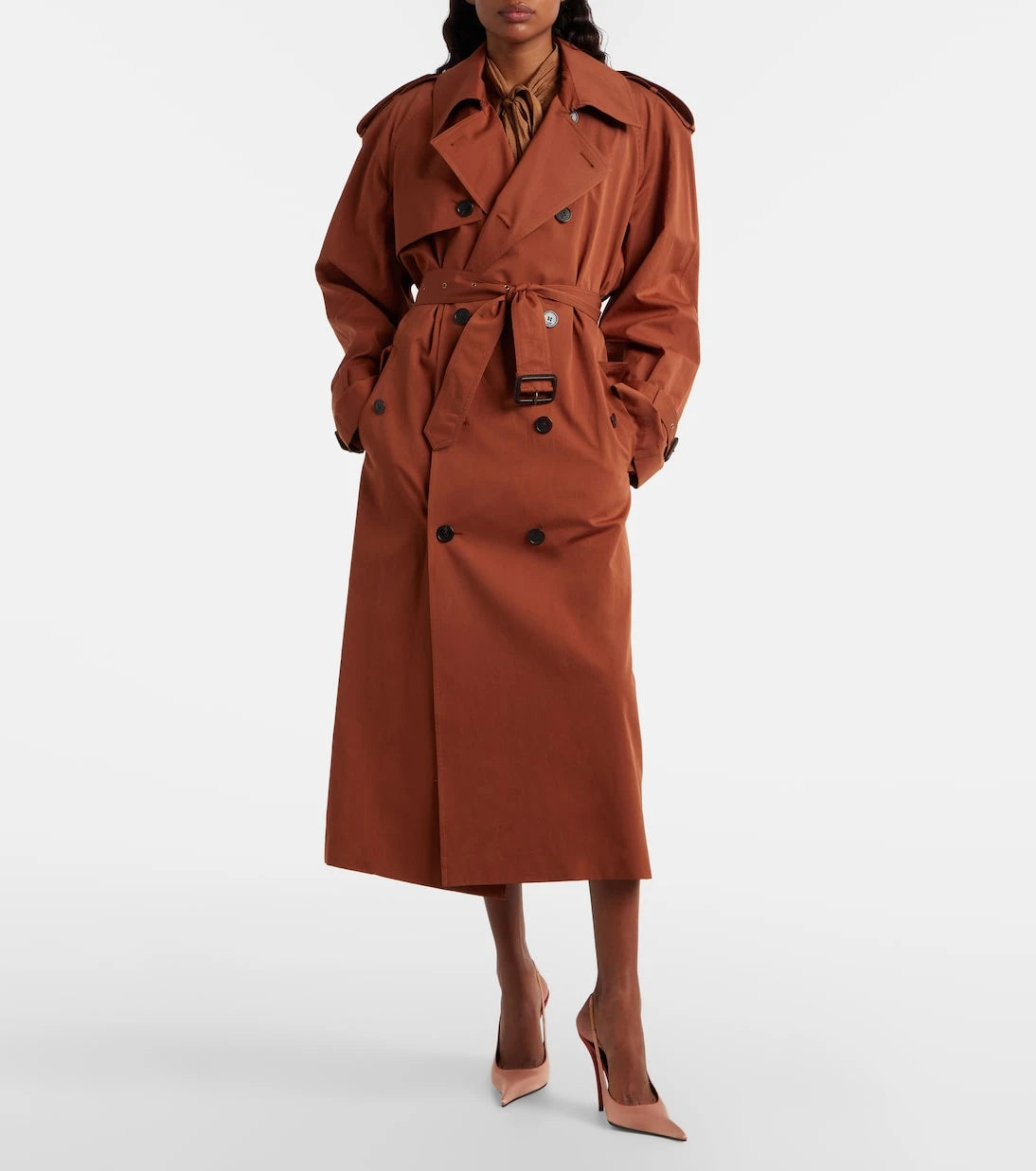 Saint Laurent - Oversized cotton and silk trench coat