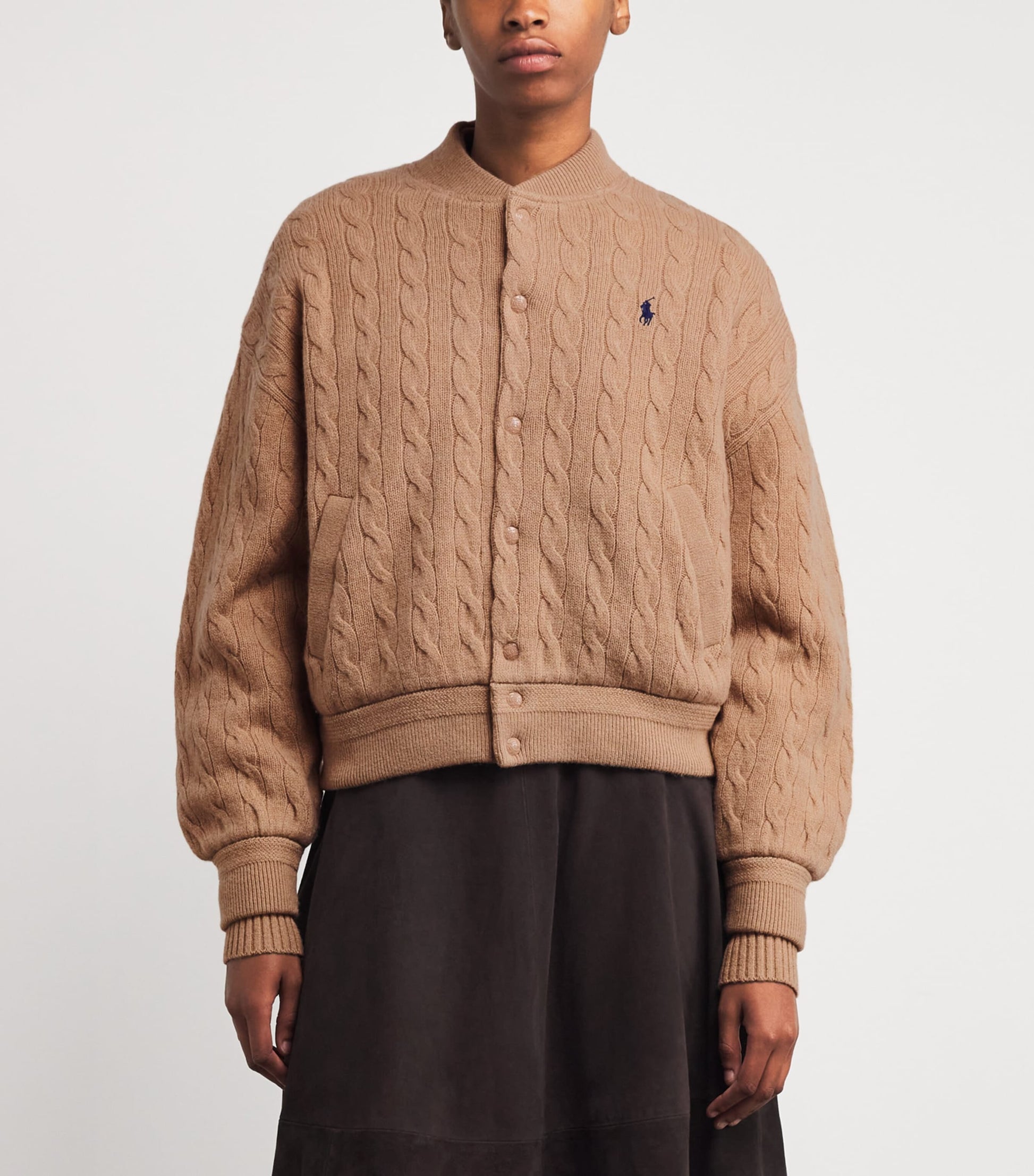 Polo Ralph Lauren Brown Wool-Cashmere Bomber Jacket