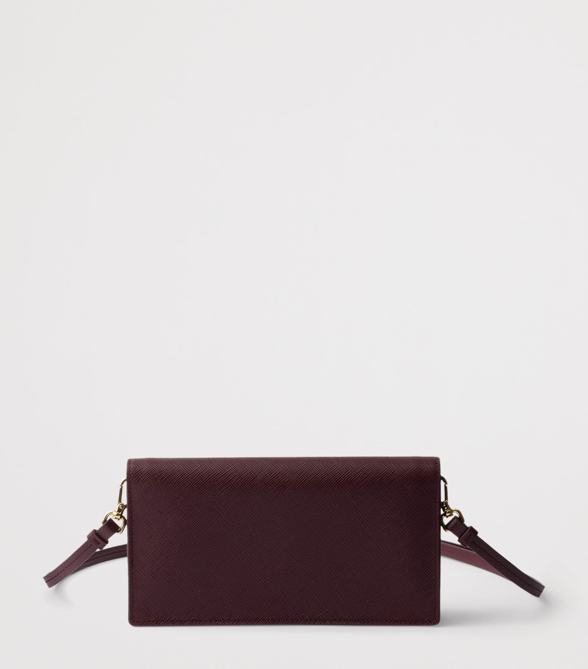 Prada Burgundy Mini Saffiano Leather Clutch Bag