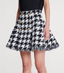 Black Tweed Pleated Mini Skirt