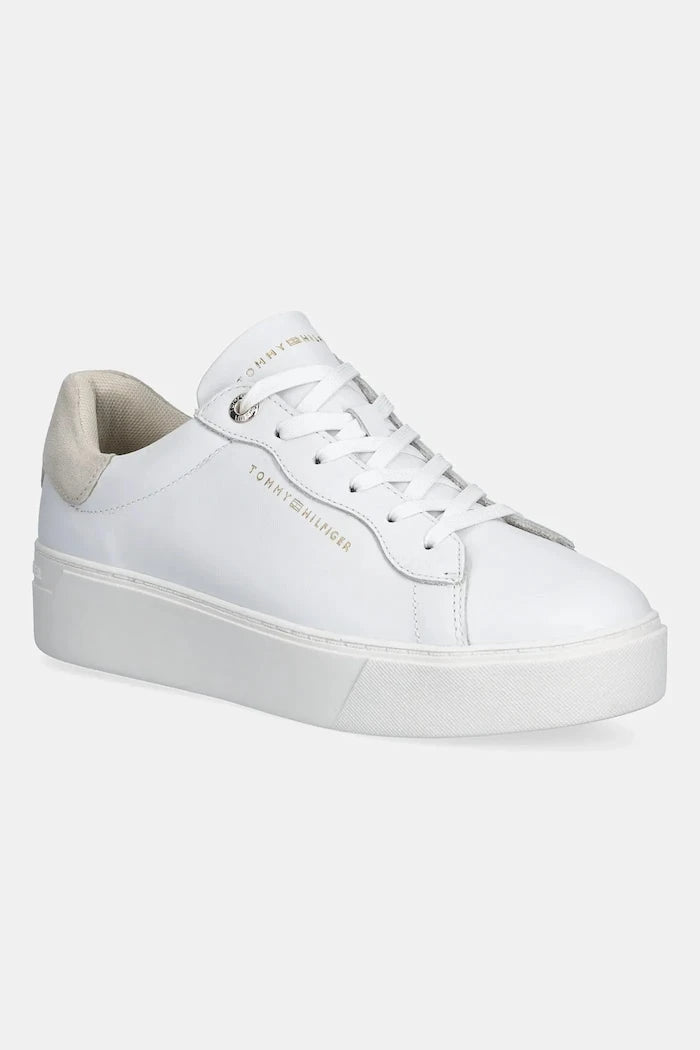 Кожени маратонки Tommy Hilfiger CHIC PLATFORM CUPSOLE SNEAKER