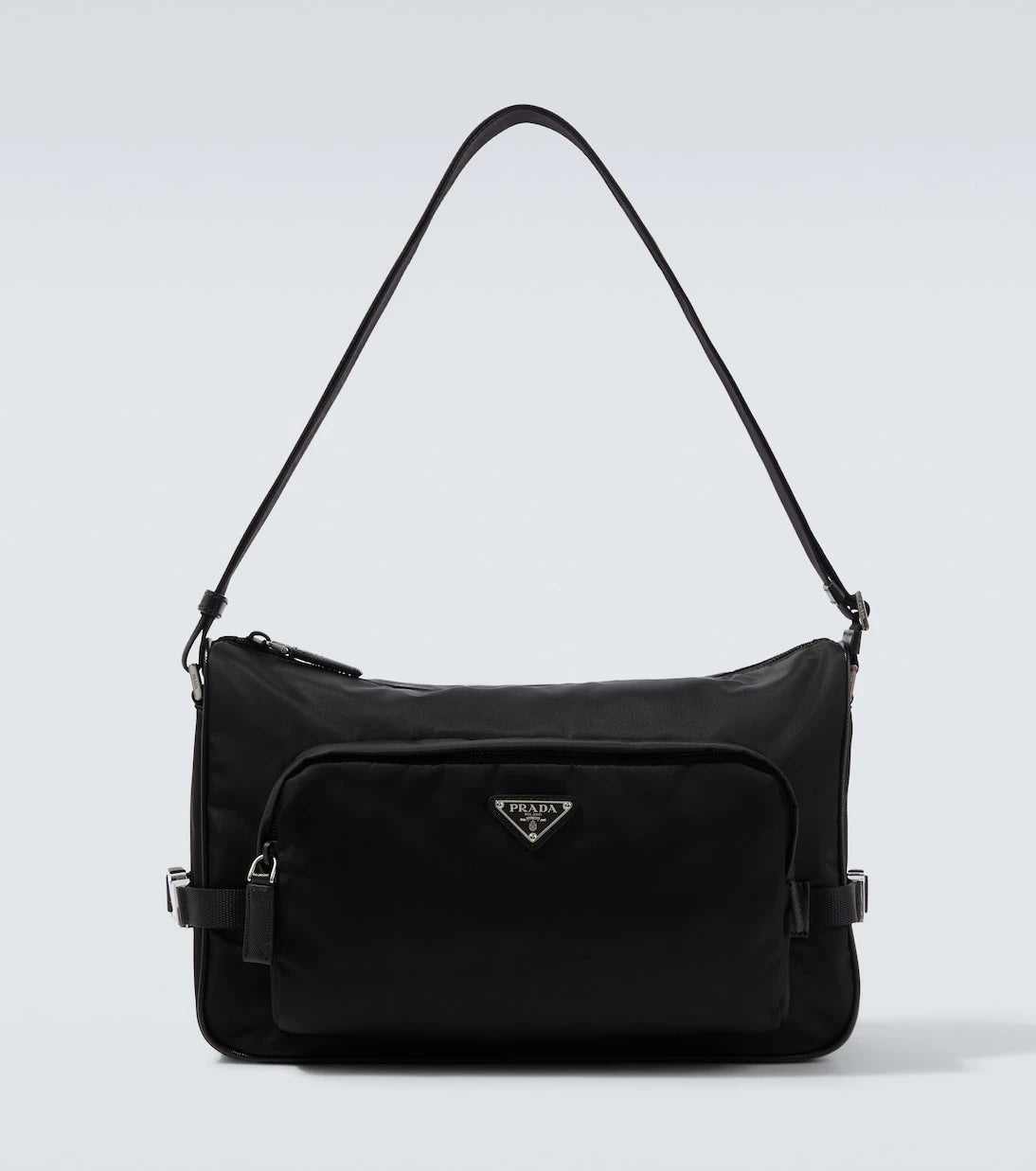 Prada - حقيبة كتف كبيرة بحواف جلدية
