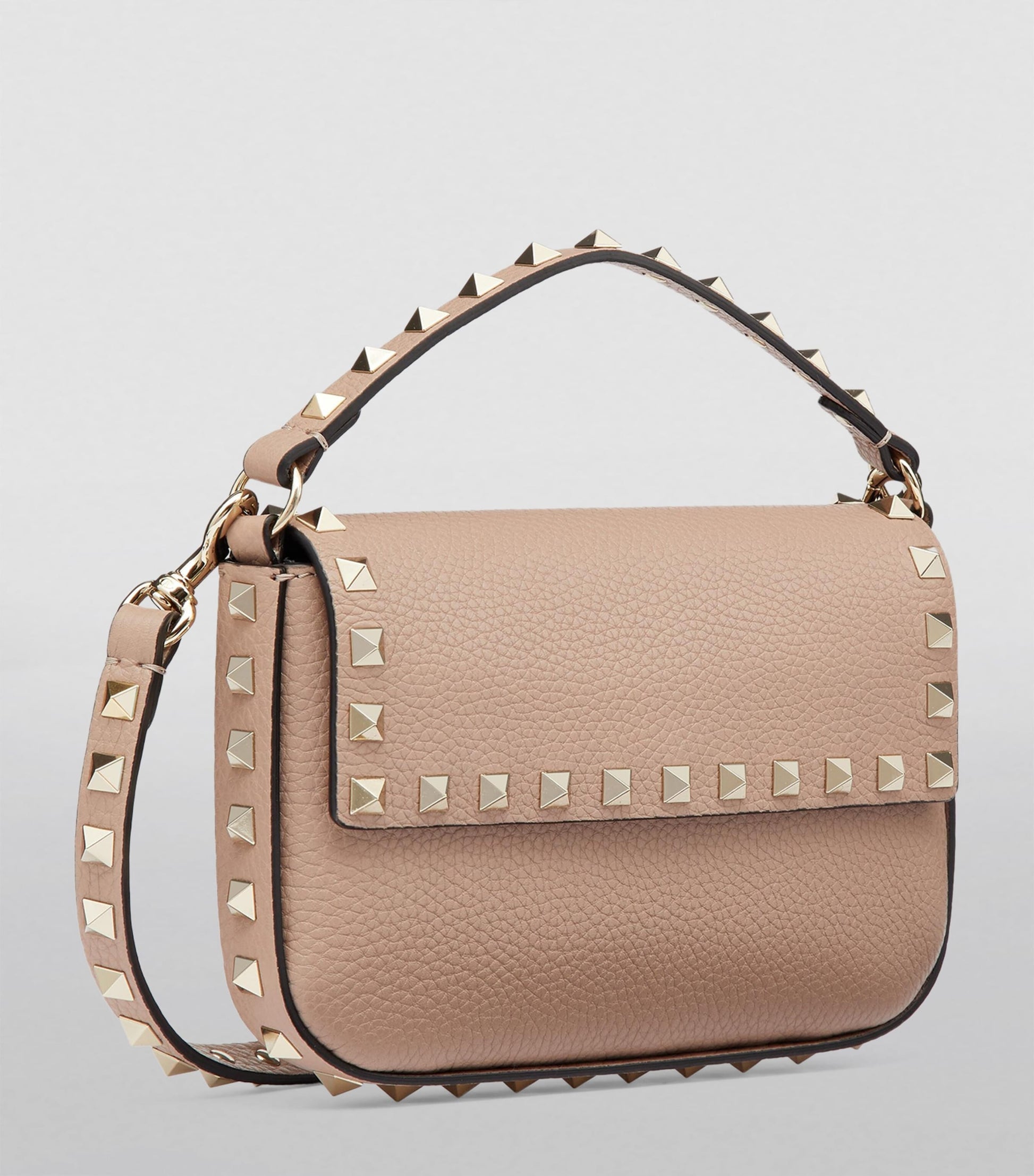 Valentino Garavani Nude Leather Rockstud Cross-Body Pouch