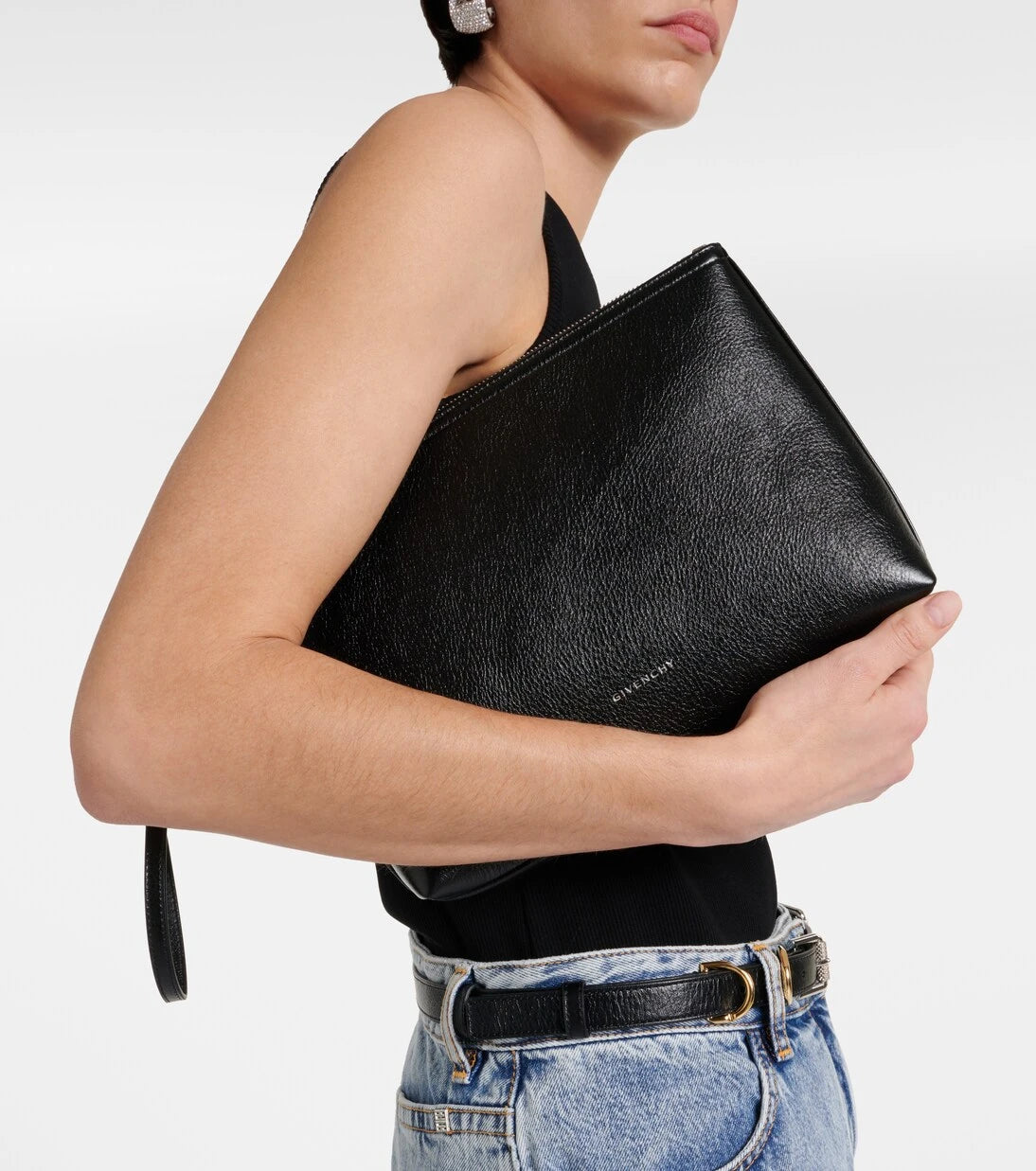 Givenchy - Voyou debossed leather pouch