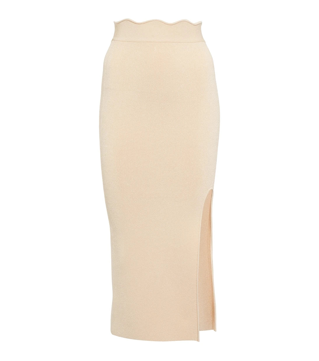 Galvan - Delia scalloped high-rise midi skirt